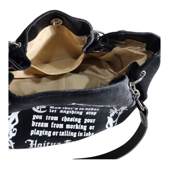 NWOT Multipurpose Vegan Suede Letters Shoulder Bag Spacious Interior Casual - Picture 8 of 14